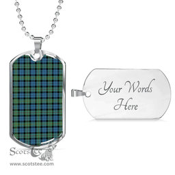 Scottish MacEwen Ancient Clan Tartan Dog Tag Necklace - Classic Scottish Plaid Tartan Plaid