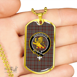 ScottishPlaid Nicolson Hunting Weathered Clan Tartan Dog Tag Necklace - Crest Classic Scottish Plaid Tartan Plaid