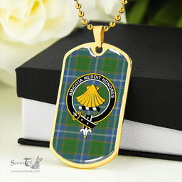 ScottishPlaid Pringle Ancient Clan Tartan Dog Tag Necklace - Crest Classic Scottish Plaid Tartan Plaid