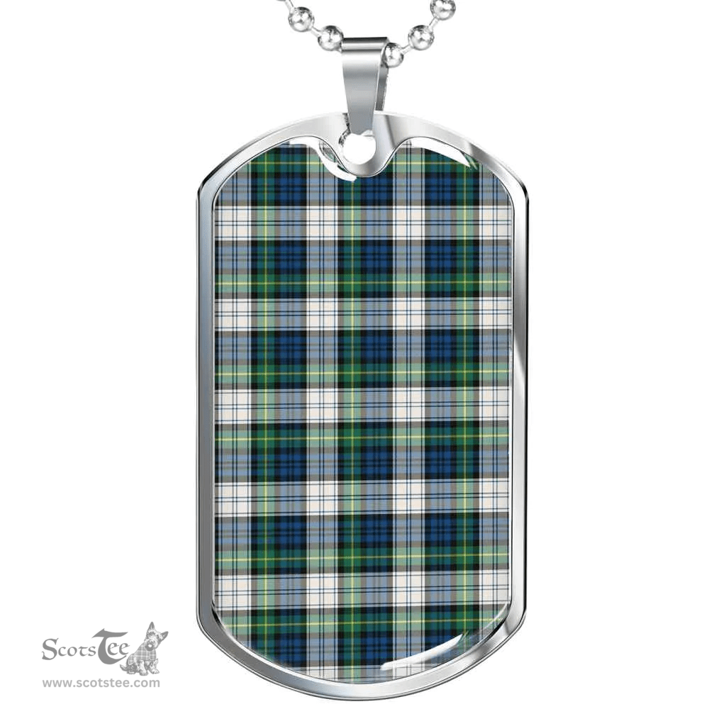 Scottish Gordon Dress Ancient Clan Tartan Dog Tag Necklace - Classic Scottish Plaid Tartan Plaid