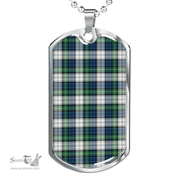 Scottish Gordon Dress Ancient Clan Tartan Dog Tag Necklace - Classic Scottish Plaid Tartan Plaid