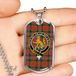 ScottishPlaid MacPherson Ancient Clan Tartan Dog Tag Necklace - Crest Classic Scottish Plaid Tartan Plaid