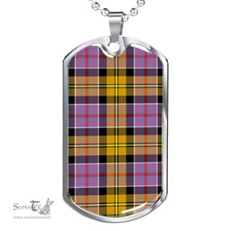 Scottish Culloden Ancient Clan Tartan Dog Tag Necklace - Classic Scottish Plaid Tartan Plaid