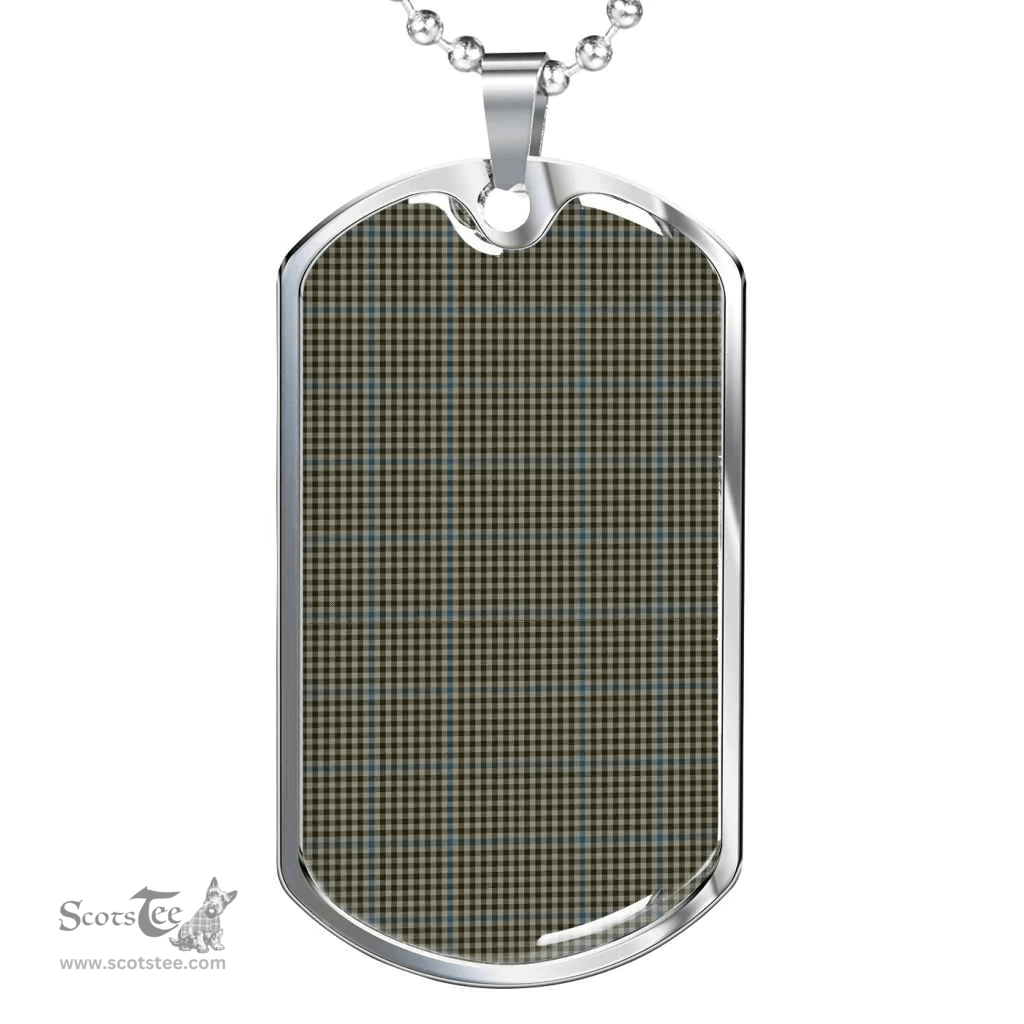 Scottish Haig Check Clan Tartan Dog Tag Necklace - Classic Scottish Plaid Tartan Plaid