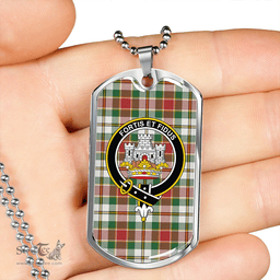 ScottishPlaid MacLachlan Dress Ancient Clan Tartan Dog Tag Necklace - Crest Classic Scottish Plaid Tartan Plaid