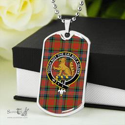 ScottishPlaid MacPherson Ancient Clan Tartan Dog Tag Necklace - Crest Classic Scottish Plaid Tartan Plaid