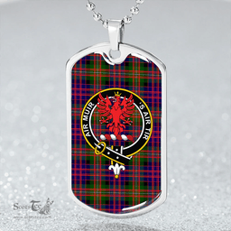 ScottishPlaid MacDonnell Clan Tartan Dog Tag Necklace - Crest Classic Scottish Plaid Tartan Plaid