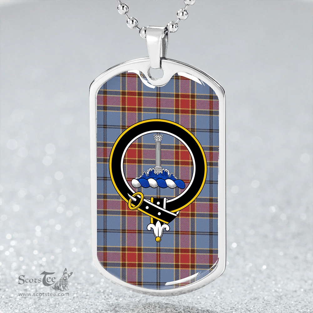 ScottishPlaid Traill (Trayle) Ancient Clan Tartan Dog Tag Necklace - Crest Classic Scottish Plaid Tartan Plaid