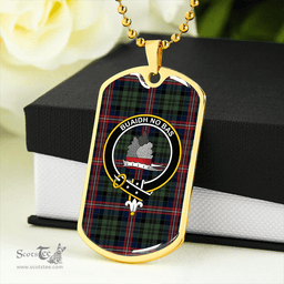 ScottishPlaid MacNeil of Colonsay (MacNeil of Barra of Colonsay) (Highland Society of London) Modern Clan Tartan Dog Tag Necklace - Crest Classic Scottish Plaid Tartan Plaid