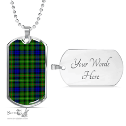 Scottish Rollo Modern Clan Tartan Dog Tag Necklace - Classic Scottish Plaid Tartan Plaid