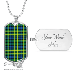 Scottish Campbell of Breadalbane Ancient Clan Tartan Dog Tag Necklace - Classic Scottish Plaid Tartan Plaid