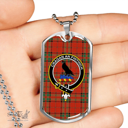 ScottishPlaid MacDonell of Keppoch Modern Clan Tartan Dog Tag Necklace - Crest Classic Scottish Plaid Tartan Plaid