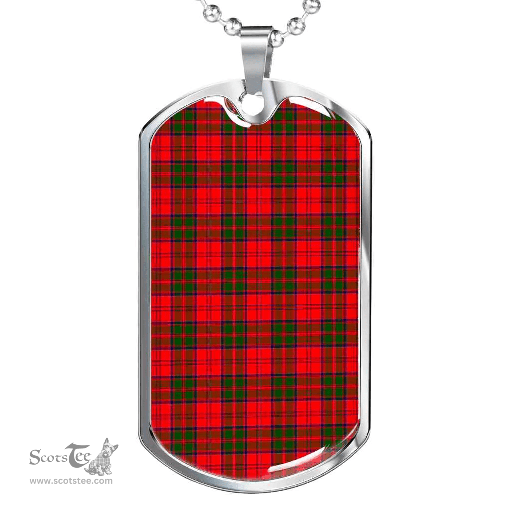 Scottish Grant Modern Clan Tartan Dog Tag Necklace - Classic Scottish Plaid Tartan Plaid