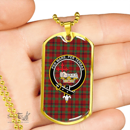 ScottishPlaid MacDonald of Aird & Valley (Donald of Aird & Valley) Modern Clan Tartan Dog Tag Necklace - Crest Classic Scottish Plaid Tartan Plaid