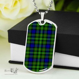 Scottish Rollo Modern Clan Tartan Dog Tag Necklace - Classic Scottish Plaid Tartan Plaid