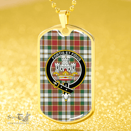ScottishPlaid MacLachlan Dress Ancient Clan Tartan Dog Tag Necklace - Crest Classic Scottish Plaid Tartan Plaid