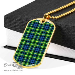 Scottish Campbell of Breadalbane Ancient Clan Tartan Dog Tag Necklace - Classic Scottish Plaid Tartan Plaid