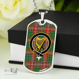 ScottishPlaid MacWhirter Ancient Clan Tartan Dog Tag Necklace - Crest Classic Scottish Plaid Tartan Plaid