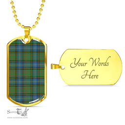 Scottish MacMillan Hunting Ancient Clan Tartan Dog Tag Necklace - Classic Scottish Plaid Tartan Plaid