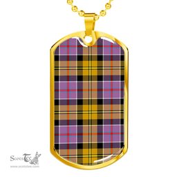 Scottish Culloden Ancient Clan Tartan Dog Tag Necklace - Classic Scottish Plaid Tartan Plaid