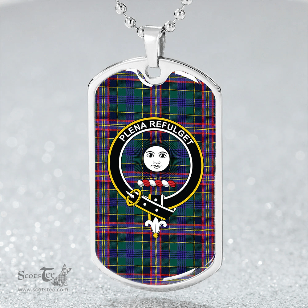 ScottishPlaid Pitcairn Hunting Modern Clan Tartan Dog Tag Necklace - Crest Classic Scottish Plaid Tartan Plaid