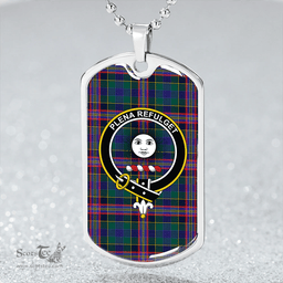 ScottishPlaid Pitcairn Hunting Modern Clan Tartan Dog Tag Necklace - Crest Classic Scottish Plaid Tartan Plaid