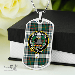 ScottishPlaid MacLaren Dress #2 Modern Clan Tartan Dog Tag Necklace - Crest Classic Scottish Plaid Tartan Plaid