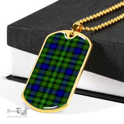 Scottish Rollo Modern Clan Tartan Dog Tag Necklace - Classic Scottish Plaid Tartan Plaid