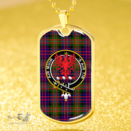 ScottishPlaid MacDonnell Clan Tartan Dog Tag Necklace - Crest Classic Scottish Plaid Tartan Plaid