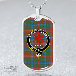 ScottishPlaid Wilson Ancient Clan Tartan Dog Tag Necklace - Crest Classic Scottish Plaid Tartan Plaid