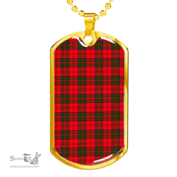 Scottish Grant Modern Clan Tartan Dog Tag Necklace - Classic Scottish Plaid Tartan Plaid