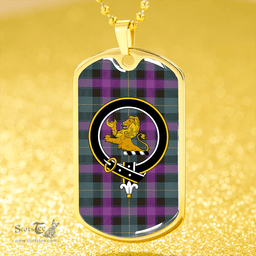 ScottishPlaid Martin Hunting Weathered Clan Tartan Dog Tag Necklace - Crest Classic Scottish Plaid Tartan Plaid