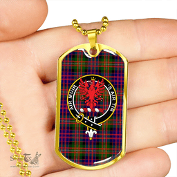 ScottishPlaid MacDonnell Clan Tartan Dog Tag Necklace - Crest Classic Scottish Plaid Tartan Plaid