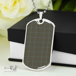 Scottish Haig Check Clan Tartan Dog Tag Necklace - Classic Scottish Plaid Tartan Plaid