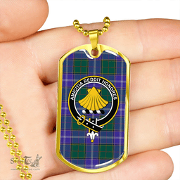 ScottishPlaid Pringle Modern Clan Tartan Dog Tag Necklace - Crest Classic Scottish Plaid Tartan Plaid