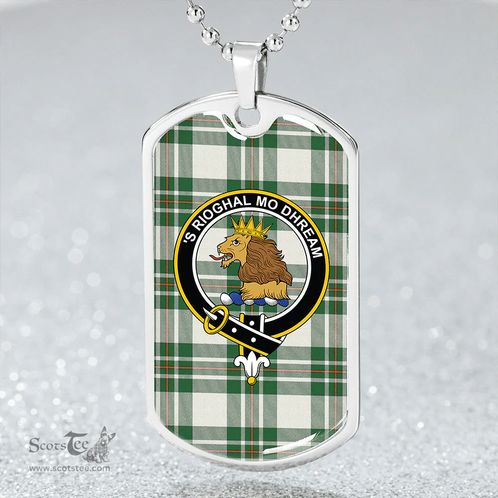 ScottishPlaid MacGregor Dress Green (Gregor Dress Green) Ancient Clan Tartan Dog Tag Necklace - Crest Classic Scottish Plaid Tartan Plaid