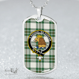 ScottishPlaid MacGregor Dress Green (Gregor Dress Green) Ancient Clan Tartan Dog Tag Necklace - Crest Classic Scottish Plaid Tartan Plaid