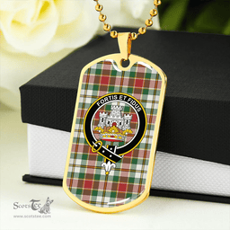 ScottishPlaid MacLachlan Dress Ancient Clan Tartan Dog Tag Necklace - Crest Classic Scottish Plaid Tartan Plaid