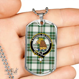 ScottishPlaid MacGregor Dress Green (Gregor Dress Green) Ancient Clan Tartan Dog Tag Necklace - Crest Classic Scottish Plaid Tartan Plaid