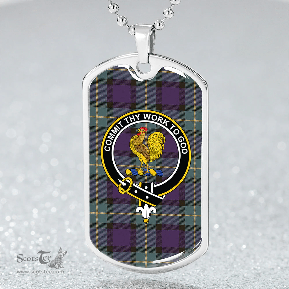 ScottishPlaid Sinclair of Ulster Weathered Clan Tartan Dog Tag Necklace - Crest Classic Scottish Plaid Tartan Plaid
