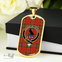 ScottishPlaid MacDonell of Keppoch Modern Clan Tartan Dog Tag Necklace - Crest Classic Scottish Plaid Tartan Plaid