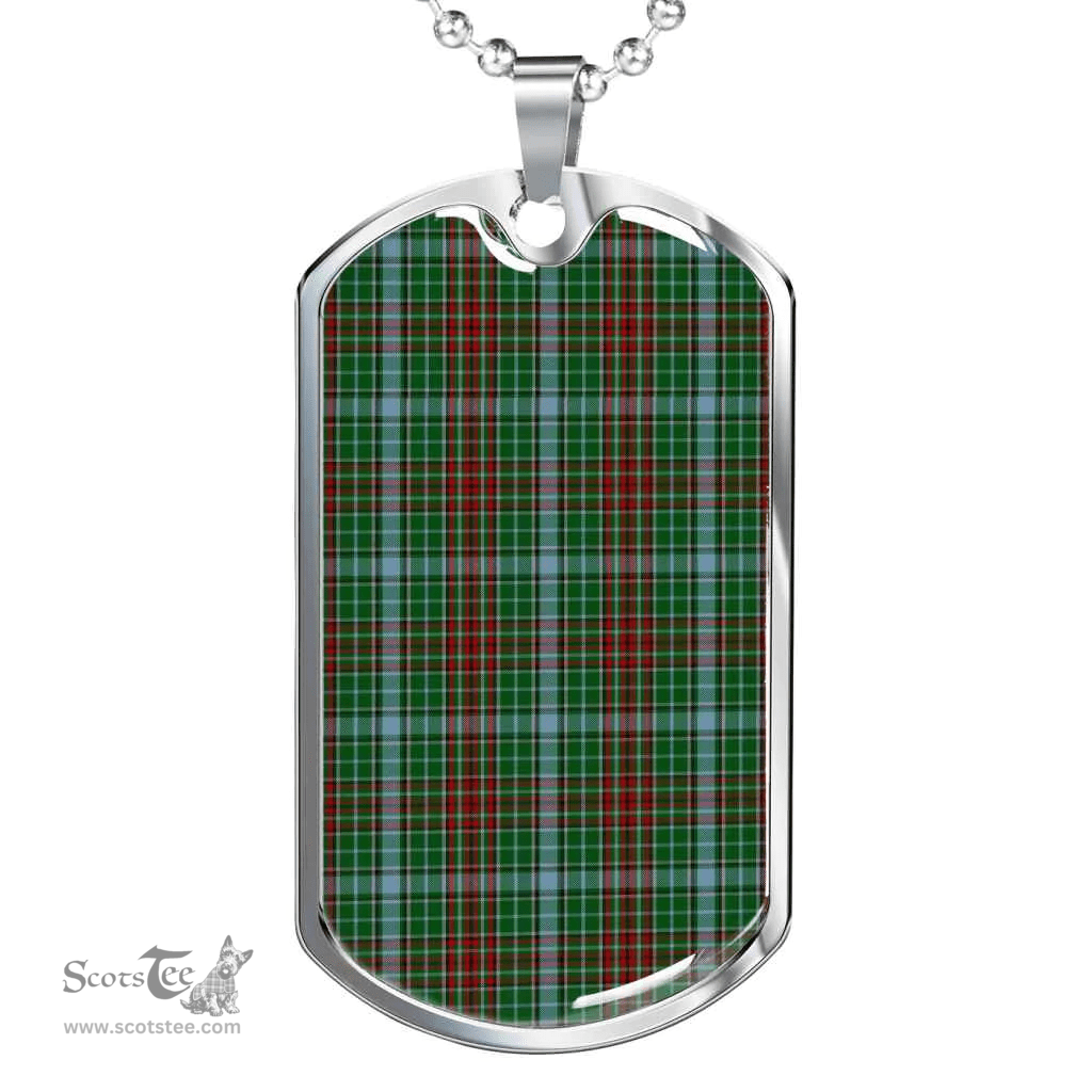 Scottish Gayre Clan Tartan Dog Tag Necklace - Classic Scottish Plaid Tartan Plaid