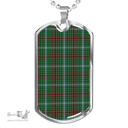 Scottish Gayre Clan Tartan Dog Tag Necklace - Classic Scottish Plaid Tartan Plaid