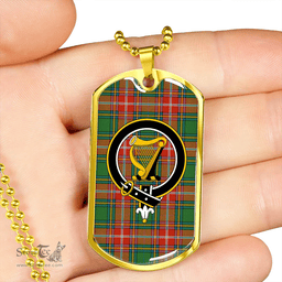 ScottishPlaid MacWhirter Ancient Clan Tartan Dog Tag Necklace - Crest Classic Scottish Plaid Tartan Plaid