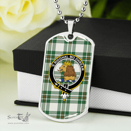 ScottishPlaid MacGregor Dress Green (Gregor Dress Green) Ancient Clan Tartan Dog Tag Necklace - Crest Classic Scottish Plaid Tartan Plaid