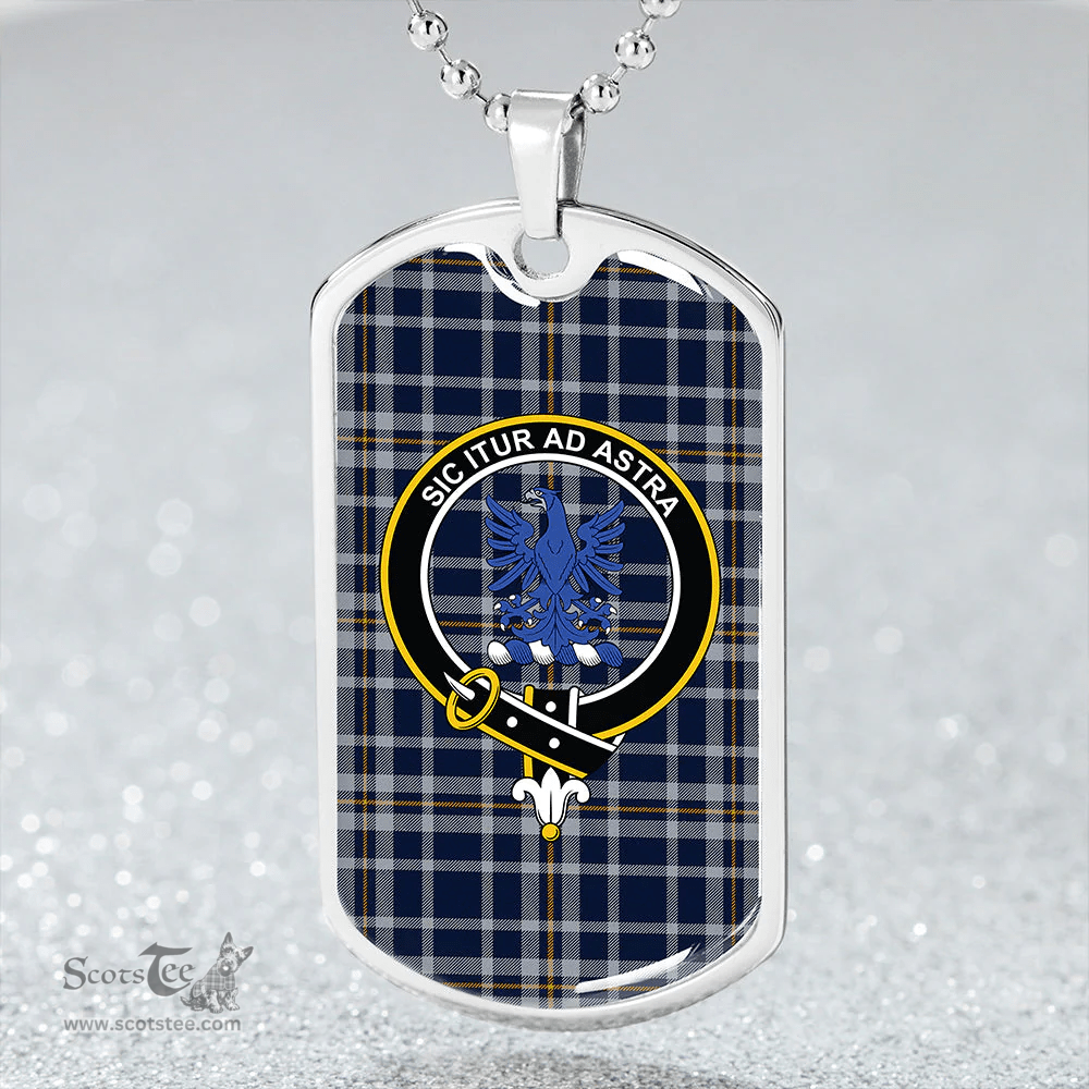 ScottishPlaid Ochterlony (Auchterlony) Modern Clan Tartan Dog Tag Necklace - Crest Classic Scottish Plaid Tartan Plaid