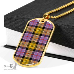Scottish Culloden Ancient Clan Tartan Dog Tag Necklace - Classic Scottish Plaid Tartan Plaid