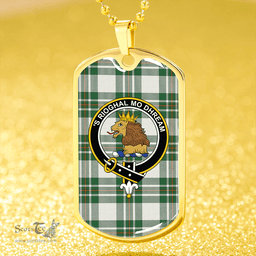 ScottishPlaid MacGregor Dress Green (Gregor Dress Green) Ancient Clan Tartan Dog Tag Necklace - Crest Classic Scottish Plaid Tartan Plaid