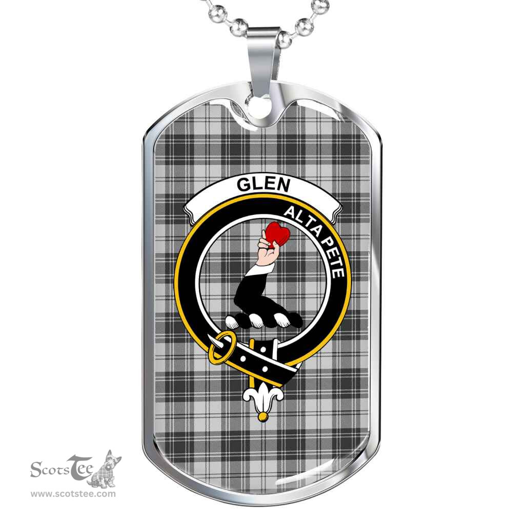 Scottish Glen Clan Tartan Dog Tag Necklace - Crest Classic Scottish Plaid Tartan Plaid