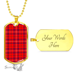 Scottish Rose Modern Clan Tartan Dog Tag Necklace - Classic Scottish Plaid Tartan Plaid